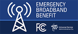 Graphical representation of a broadcast tower. 'Emergency Broadcast Benefit'
